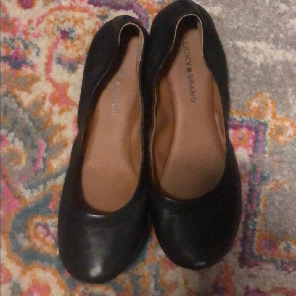 Women’s size 11W Lucky Brand Black Ballet Flats